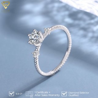 LORE Jewellery Silver Classic Moissanite Ring