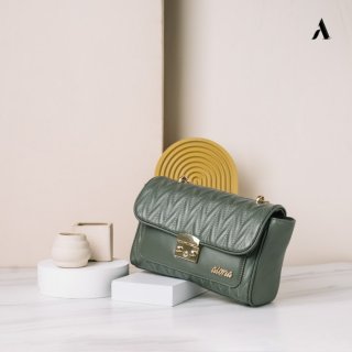 Alona Leather Tas Wanita Mika Bag/ Tas Cewek Kekinian/ Tas Tali Rantai