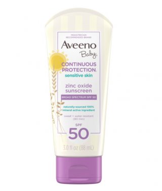 Aveeno Baby Continuous Protection Sensitive Skin Lotion Zinc Sunscreen