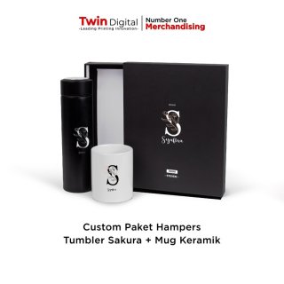 Paket Hampers Tumbler Sakura + Mug Keramik - Box Kraft