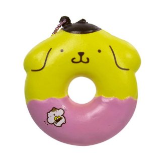 Sanrio Squishy Pompompurin Donut with Plugy Gantungan Kunci - Berry
