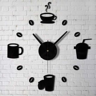 Jam Dinding Unik | Jam Dinding DIY Giant Wall Clock Model Kopi Cafe