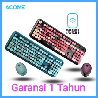 ACOME Keyboard Wireless Bluetooth Plus Mouse Fashion Colours Tone AKM1