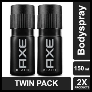 25. Axe Black Body Spray- Twin Pack, Beri Kesan Wangi Maskulin