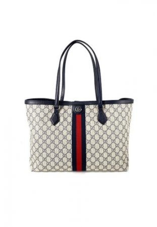 2. Gucci - Gucci Ophida GG Medium Tote Bag Navy