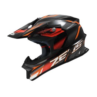 Helm Motocross Zeus ZS-912 Black AF3 Dark Gray