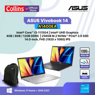 ASUS Vivobook 14 A1400EA i3-1115G4 4GB/8GB/12GB 256GB 14" FHD W11 OHS