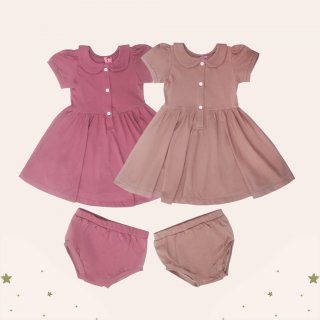 26. Two Mix Short Dress - Dress Bayi Perempuan 4220, Minimalis namun Manis