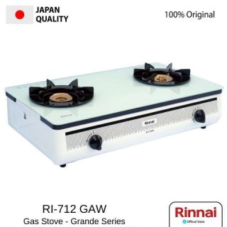 RINNAI RI-712GA(W) Kompor Gas 2 Tungku Schott Glass Grande Series - White