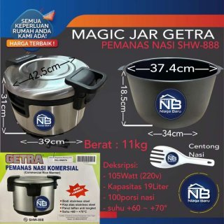 GETRA SHW-888 Electric Rice Warmer 20 Liter 100 Orang Magic Jar Getra
