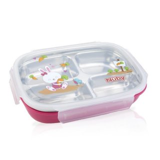 Nuby Kids Stainless Lunch Box (Pink)