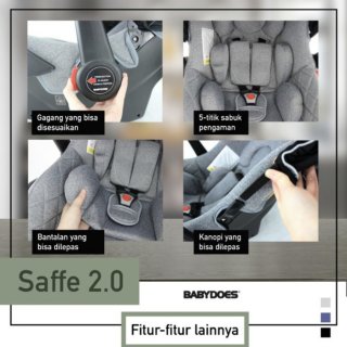 Car Seat / Carseat Babydoes Baby Does Saffe 2.0 - Grey, Non Garansi