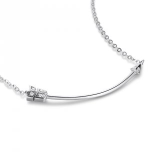 Adelle Jewellery Aim To Be Arrow Necklace White Gold