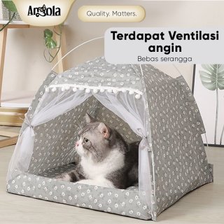 7. Angola Tempat Tidur Kucing Anjing M36, Desain Tenda Sehingga Menambah Estetika Ruang