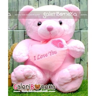 20. Boneka Teddy Bear Love Pink Ukuran Besar ( BT - 324253 )