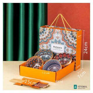 11. Yutensil Bohemian Ceramic Bowl gift box set 