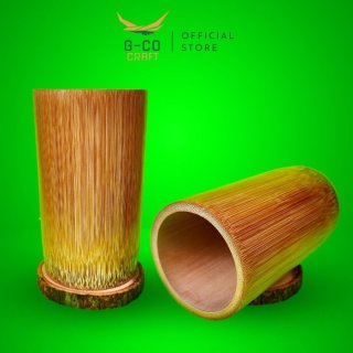 Souvenir Gelas Cangkir Mug Minum Kerajinan Bambu Kayu Bamboo Set Cantik Lucu Korean Kopi Teh Unik
