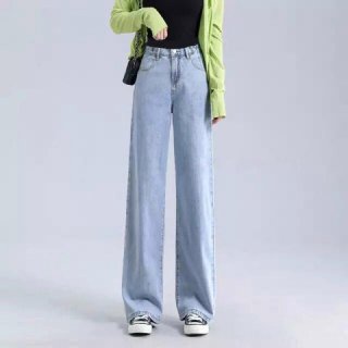 19. JINISO Highwaist Kulot Jeans Wanita Loose untuk Membuatmu Tampil Tinggi dalam Balutan Jeans