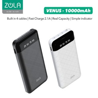 Zola Powerbank Venus 10000mAh Smart LED Display 2.1A Fast Charging