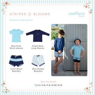 Stripes & Blooms Top & Short Pant, Baju Renang Anak