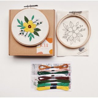 12. Embroidery Kit Package Flower, Paket Sulam Untuk Pemula