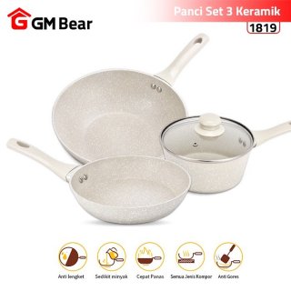 GM Bear Panci Set Keramik Anti Lengket 1819