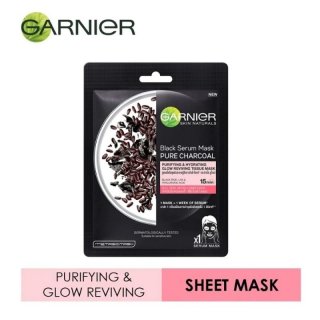 9. Garnier Masker Wajah Black Serum Sheet Mask