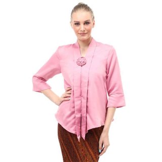 Elvia Kebaya Atasan Wanita Lengan Panjang Design Casual - Dusty Pink