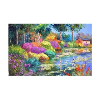 Let's Talk Canvas Contemporary Colorful Bushses Lukisan Digital [40 x 60 cm]
