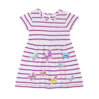 TORIO Butterfly Purple Stripe Dress
