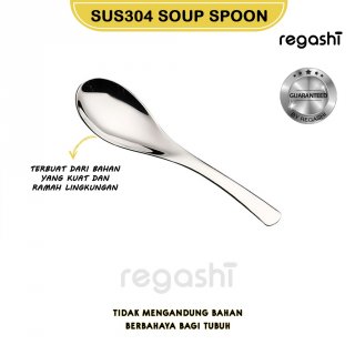 22. Regashi Sendok Sup Stainless Steel Premium, Sendok Tebal Serbaguna