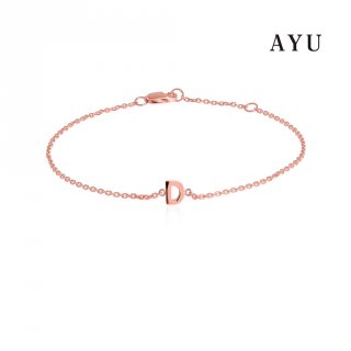 6. AYU Gold Initial Chain Bracelet 17K Rose Gold, Pilihan Istimewa untuk Orang Istimewa