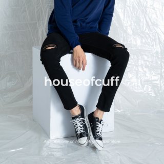 House of CuffBlack Jeans Ripped Slim Fit