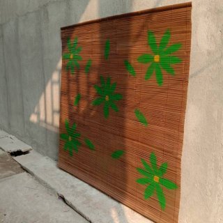 Tirai Bambu Motif Bunga Size 2m x 2m