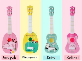 20. Mainan Gitar Ukulele Anak dengan Warna dan Gambar Lucu