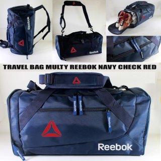 Tas Travel Bag Lipat Traveling Jinjing Besar Olahraga Multifungsi Pria - Navy merah