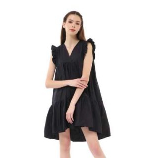 Hamlin Rachel Mini Dress Ruffle - Black