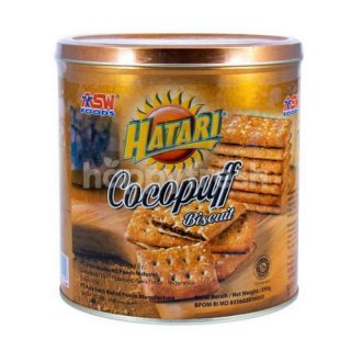 Hatari Cocopuff Biscuit Kaleng 325gr Coklat / Biskuit Rasa Coklat
