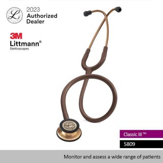 3M LITTMANN #5809 Classic III Stethoscope - Chocolate Tube [27 Inch]