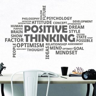 Office Word Quote Wall Stickers Idea Positive Thinking Design 