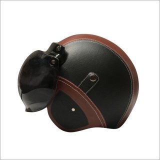 GTR Helm Bogo Retro Brown Black