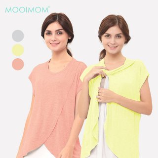 Mooimom Maternity Nursing T-Shirt With Wrap Overlay
