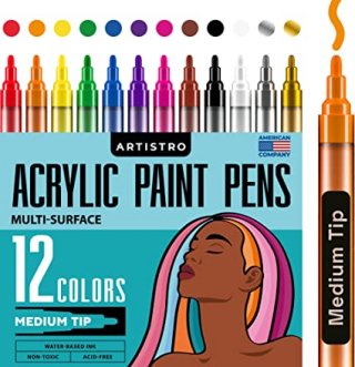 26. Acrylic Paint Pens for Rock Painting by ARTISTRO, Warna Pigment