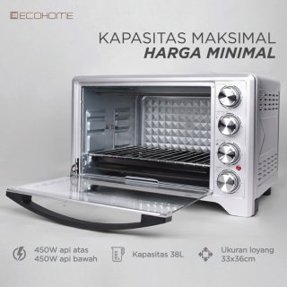 20. Ecohome Electric Oven Platinum EOP-888, Desain Dinamis Silver