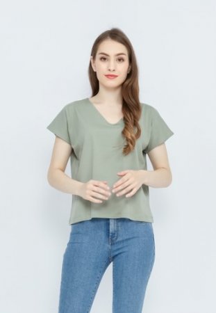 Zalmore Women Vneck Loose T-Shirt Premium Cotton