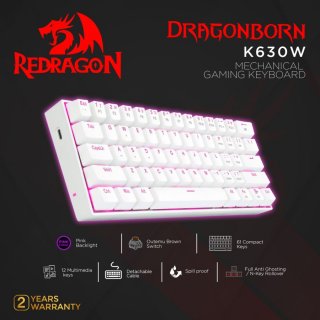 Redragon Mechanical Gaming Keyboard DRAGONBORN WHITE - K630W