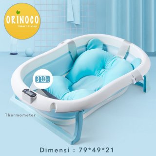 16. Orinoco Baby Bathub 1 Set include Termometer + Soft Matras Bikin Mandi Lebih Aman