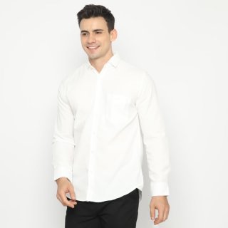 1. Code Male - Warner Kemeja Pria Panjang Putih Basic Slimfit, Mudah Dipadukan dengan Fashion Item Lain