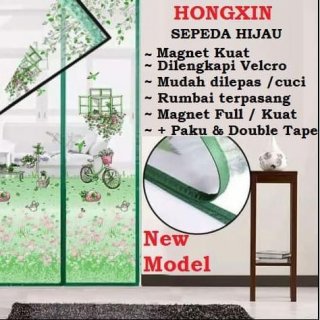 Tirai Pintu Magnet Hongxin New Model Sepeda Hijau