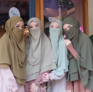 16. Bergo Humairah Syari + Niqab 2 Layer
